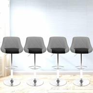 upgrade your bar area with magshion's deluxe faux leather swivel bar stools set of 4 - style02-mixed, mixed gray logo
