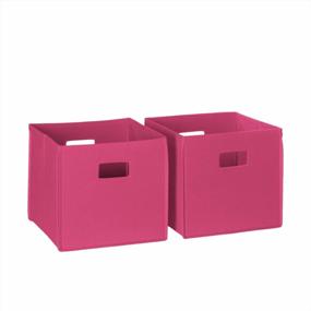 img 4 attached to RiverRidge 2 Pc Folding Storage Bin Set, No Size, Hot Pink, 2 Piece