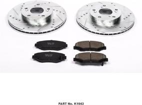 img 1 attached to Enhanced Braking Performance: Power Stop Front K1043 Carbon-Fiber Ceramic Brake Pad and Drilled/Slotted Rotor Z23 Daily Driver Kit