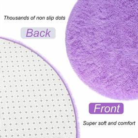 img 2 attached to Super Soft Purple Shaggy Carpet For Children'S Living Rooms And Bedrooms - 4X4 Feet Fluffy Circle Rug From LOCHAS, Perfect For Girls Rooms And Nurseries