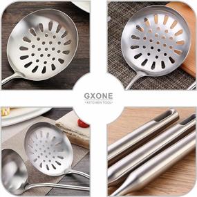 img 1 attached to 304 Stainless Steel Skimmer Slotted Spoon With Handle Mesh Food Strainer And Heat Resistant Colander - Essential Cooking Tool In Silver, 15.1 Inches