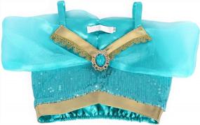 img 1 attached to Костюм принцессы Jurebecia для девочек - синее платье для ролевых игр, модных вечеринок по случаю дня рождения и веселого переодевания
