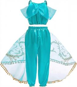 img 3 attached to Костюм принцессы Jurebecia для девочек - синее платье для ролевых игр, модных вечеринок по случаю дня рождения и веселого переодевания