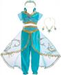 jurebecia girls' princess costume - blue dress for role-play, fancy birthday parties, and dress-up fun logo