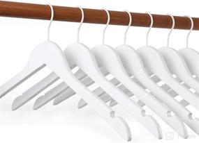 img 4 attached to TOPIA HANGER White Wood Bridal Dress Hangers - 10 Pack of Premium Wooden Shirt Hangers with 360° White Hook and Smooth Finish