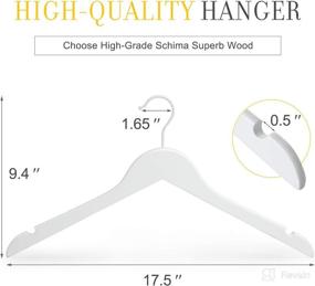 img 3 attached to TOPIA HANGER White Wood Bridal Dress Hangers - 10 Pack of Premium Wooden Shirt Hangers with 360° White Hook and Smooth Finish