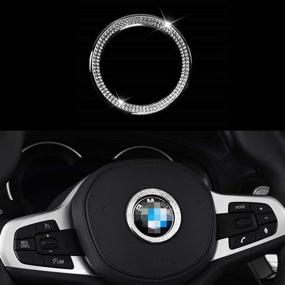 img 4 attached to Dazzling BMW Steering Wheel Logo Caps: DIY Crystal Bling Accessories for Women, Interior Decorations to Up your Car's Style!