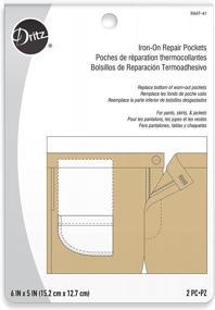 img 3 attached to Dritz 55457-61 Iron-On Repair Pockets In White - Set Of 2 For Quick Fixes