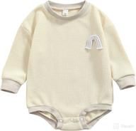 🌈 adorable baby girl boy oversized rainbow sweater romper - knit long sleeve bodysuit & cozy pullover top logo