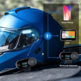 img 1 attached to 🎧 Enhanced Helmet Communication System: FreedConn TCOM-SC Motorcycle Helmet Bluetooth Headset Intercom with Upgradable Corded Microphone (LCD Display/FM Radio/Handsfree/ 800M Range/Connects 2-3 Riders)