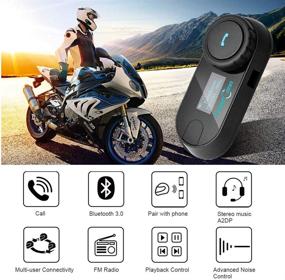 img 3 attached to 🎧 Enhanced Helmet Communication System: FreedConn TCOM-SC Motorcycle Helmet Bluetooth Headset Intercom with Upgradable Corded Microphone (LCD Display/FM Radio/Handsfree/ 800M Range/Connects 2-3 Riders)