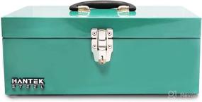 img 4 attached to 16-Inch Portable Steel Heavy-duty Tool Box, Green - 18-Gauge with Metal Latch and Handle