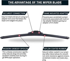 img 2 attached to 🚗 MIKKUPPA Front Wiper Blades, 26" + 20" Replacement for 2007-2014 Ford Edge - Set of 2 Wiper Blades