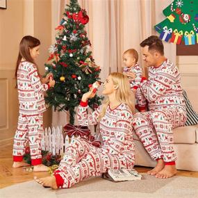 img 3 attached to 🎄 Stylish Christmas Pajama Sets for the Whole Family - CALLA DREAM Polyester Matching Pjs in Fun Festive Designs