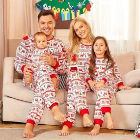 img 2 attached to 🎄 Stylish Christmas Pajama Sets for the Whole Family - CALLA DREAM Polyester Matching Pjs in Fun Festive Designs