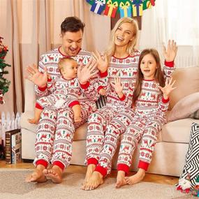 img 1 attached to 🎄 Stylish Christmas Pajama Sets for the Whole Family - CALLA DREAM Polyester Matching Pjs in Fun Festive Designs