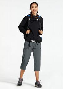 img 2 attached to Легкие быстросохнущие капри для женщин | Спортивные брюки-карго для тренировок и походов с карманами на молнии | идеально подходит для повседневного активного отдыха | Либин