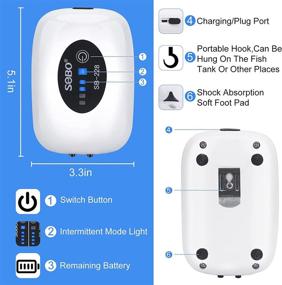 img 3 attached to 🐠 Rechargeable Portable USB Aquarium Air Pump with 2 Outlets, Bubbler Stones, Tubes, Check Valve - Ideal for Fish Tank, Fishing, Fish Transportation, and Power Outages