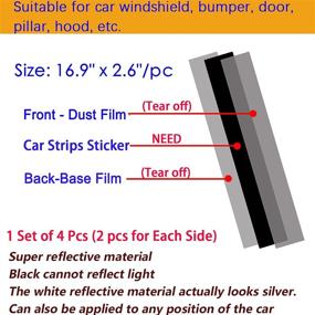 img 1 attached to Car Wheel Fender Reflective Decal Sticker Warning Safety Reflector Strips Sticker Hood Head Lamp Universal Fits Car Truck Or SUV 1 Set Of 4 Pcs (2 Pcs For Each Side)