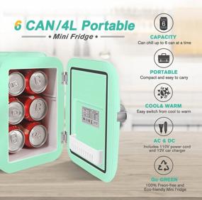 img 3 attached to CROWNFUL 4 Liter Mini Fridge: Portable Cooler And Warmer For Beverages, Cosmetics And Food - Perfect For Office, Dorm, Car And More!