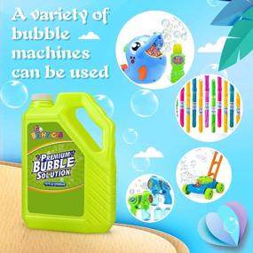 img 2 attached to Betheaces Bubble Solution Refill - жидкость для пузырьков премиум-класса на 70 унций для машины для мыльных пузырей, палочки, пистолета, воздуходувки на свадьбе и вечеринке - игрушка для мыльных пузырей для детей, малышей, мальчиков и девочек (с переносной ручкой)