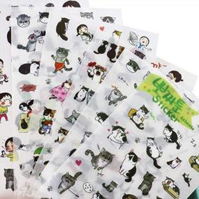 img 4 attached to Super Cute Black And White Cat Stickers Pack For Scrapbooking, DIY Projects, And Decorating - Ideal Gift For Kids, School And Office Stationery, And Laptop Decoration