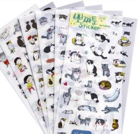 img 3 attached to Super Cute Black And White Cat Stickers Pack For Scrapbooking, DIY Projects, And Decorating - Ideal Gift For Kids, School And Office Stationery, And Laptop Decoration