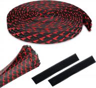 gearit (25 feet, 3/4 inch) split sleeve cord covers cable protector wire loom tubing cable management sleeve for pc computer - chewing cord protectors from pets, cats, dogs, rabbits - black/red logo