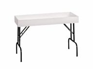 folding dump table - compact and white logo