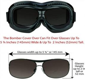 img 3 attached to Получите максимальную защиту глаз с байкерскими очками, надетыми поверх очков для езды на мотоцикле, катания на лыжах и прыжков с парашютом