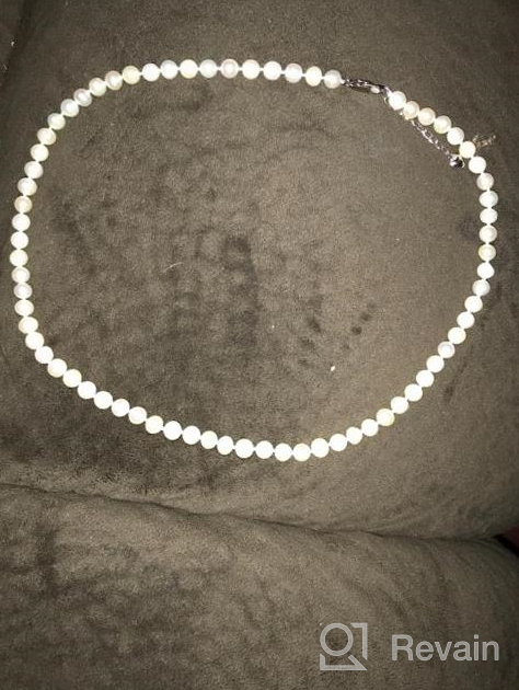 img 1 attached to High-Quality Freshwater Cultured Round Pearl Necklace In Sterling Silver With AAAA Graded White Pearls, Perfect For Women'S Neckwear In 18"/20" Length review by Greg Simms