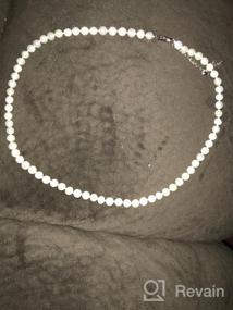 img 5 attached to High-Quality Freshwater Cultured Round Pearl Necklace In Sterling Silver With AAAA Graded White Pearls, Perfect For Women'S Neckwear In 18"/20" Length