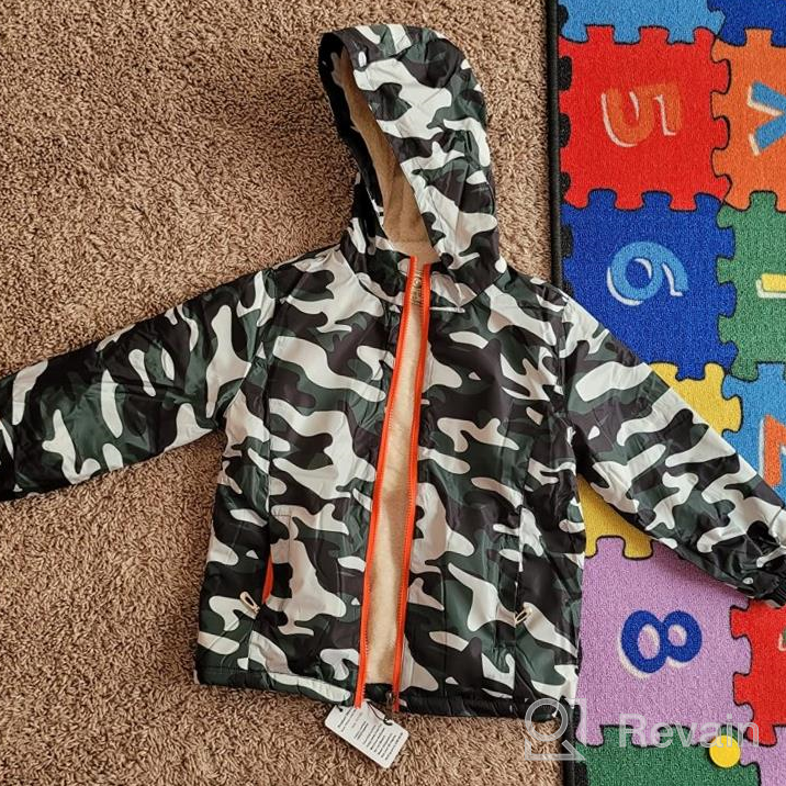 img 1 attached to 🧥 Dinosaur Fleece Lined Hoodie Jacket for Baby Toddler Boys - Cozy Winter Rain Windbreaker Coat review by Jim Roberts