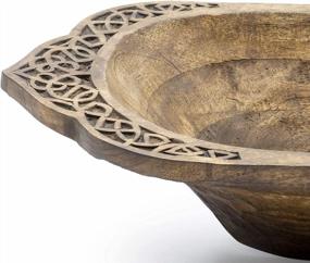 img 1 attached to Norse Tradesman Hand-Hewn Bread Bowl - Decorative Viking-Inspired Dough Bowl - (26 Inch)