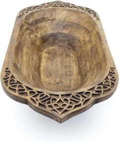 img 3 attached to Norse Tradesman Hand-Hewn Bread Bowl - Decorative Viking-Inspired Dough Bowl - (26 Inch)