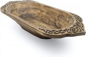 img 4 attached to Norse Tradesman Hand-Hewn Bread Bowl - Decorative Viking-Inspired Dough Bowl - (26 Inch)