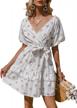 floral ruffle v-neck mini dress for women: perfect flowy beachwear for summer logo