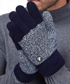 img 4 attached to Мужские зимние перчатки LETHMIK из толстого флиса, смешанный трикотаж для холодной погоды
