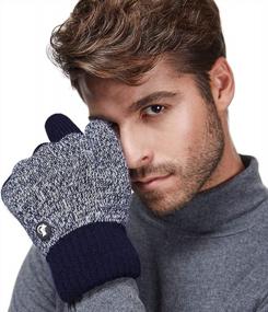 img 1 attached to LETHMIK Thick Fleece Winter Gloves Mens Mix Knit For Cold Weather