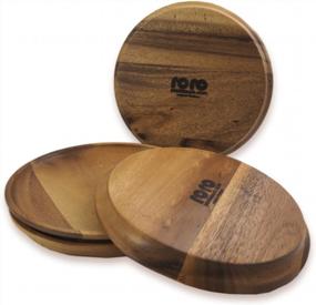 img 2 attached to Roro Round Acacia Wood Serving Charger Plates, 7 Inch Set Of 4