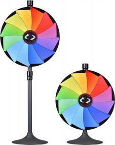 img 4 attached to Double-Use 24-Inch Prize Wheel - Tabletop/Floor Stand With 12 Slots For Carnival Games And Trade Shows, WinSpin Breeze Series