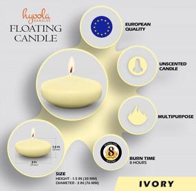 img 3 attached to European-Made HYOOLA Premium Ivory Floating Candles - 12 Pack, 3 Inch, 8 Hour