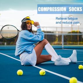 img 2 attached to Circulate With Aoliks Copper Compression Socks - 4 Pairs For Women & Men, 15-20 MmHg Support: Ideal For Nursing & Running
