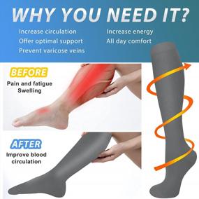 img 3 attached to Circulate With Aoliks Copper Compression Socks - 4 Pairs For Women & Men, 15-20 MmHg Support: Ideal For Nursing & Running