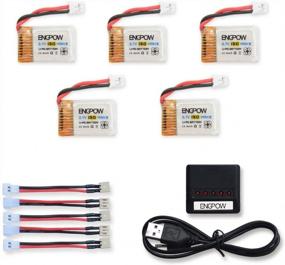 img 4 attached to Get Your Drone Keep Flying: 5-Pack ENGPOW 3.7V 150MAh Lipo Batteries W/ X5 Charger & Conversion Cables For Mini RC Quadcopters