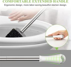 img 1 attached to 🚽 Compact Toilet Brush and Holder Set with Stainless Steel Handle - Space-Saving, Durable Deep Cleaning Tools