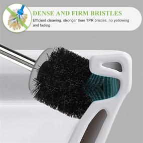 img 3 attached to 🚽 Compact Toilet Brush and Holder Set with Stainless Steel Handle - Space-Saving, Durable Deep Cleaning Tools