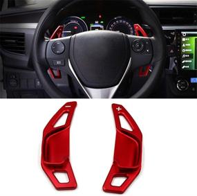 img 3 attached to 🚗 Enhanced Driving Experience: Red Steering Wheel Aluminum Alloy Paddle Shifter for Toyota Camry 2012-2017, Corolla 2014-2018