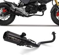 kajimotor black full exhaust slip on muffler silencer tail link midpipe header with removable db killer for honda grom 125 msx125 [year range] логотип