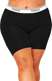img 4 attached to Comfortable MicroModal Anti-Chafing Boyshorts Underwear With 8" Inseam For Women By POSESHE - Available In Sizes S-5XL
